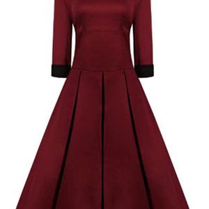 REORIA Women's 50s Style 3/4 Sleeve Rockabilly Pin